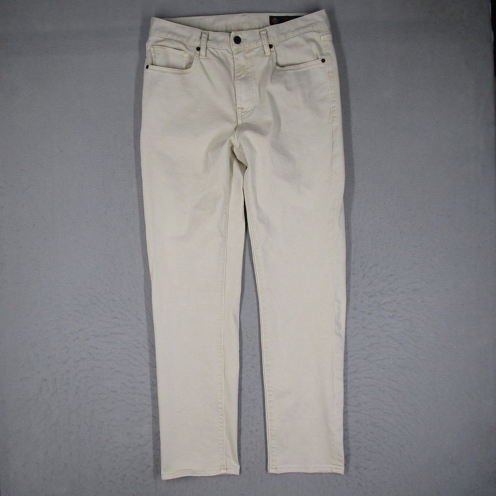 Roark HWY 128 Denim Straight Fit Jeans Mens 32x32 Off White Beige Stretch Pants